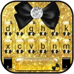 glitter golden bow theme android application logo